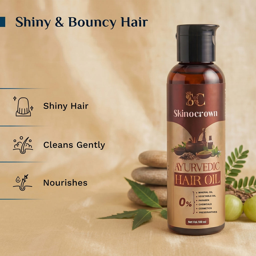 Skinocrown Ayurvedic Hair Oil for Hair Growth & Hair Fall Control | 100ml