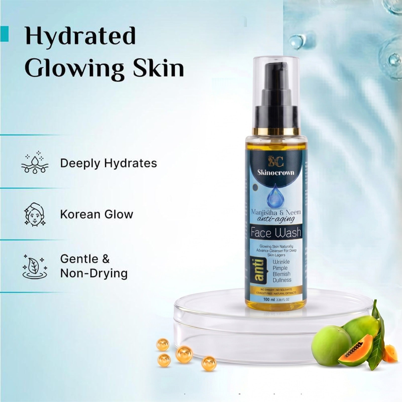Skinocrown Manjistha & Neem Anti-Aging Face Wash | 100ml