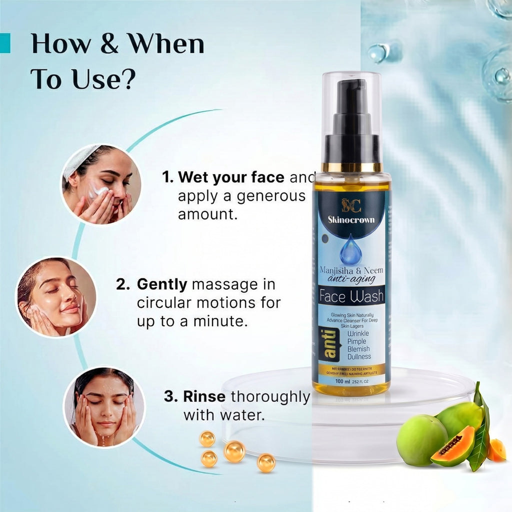 Skinocrown Manjistha & Neem Anti-Aging Face Wash | 100ml