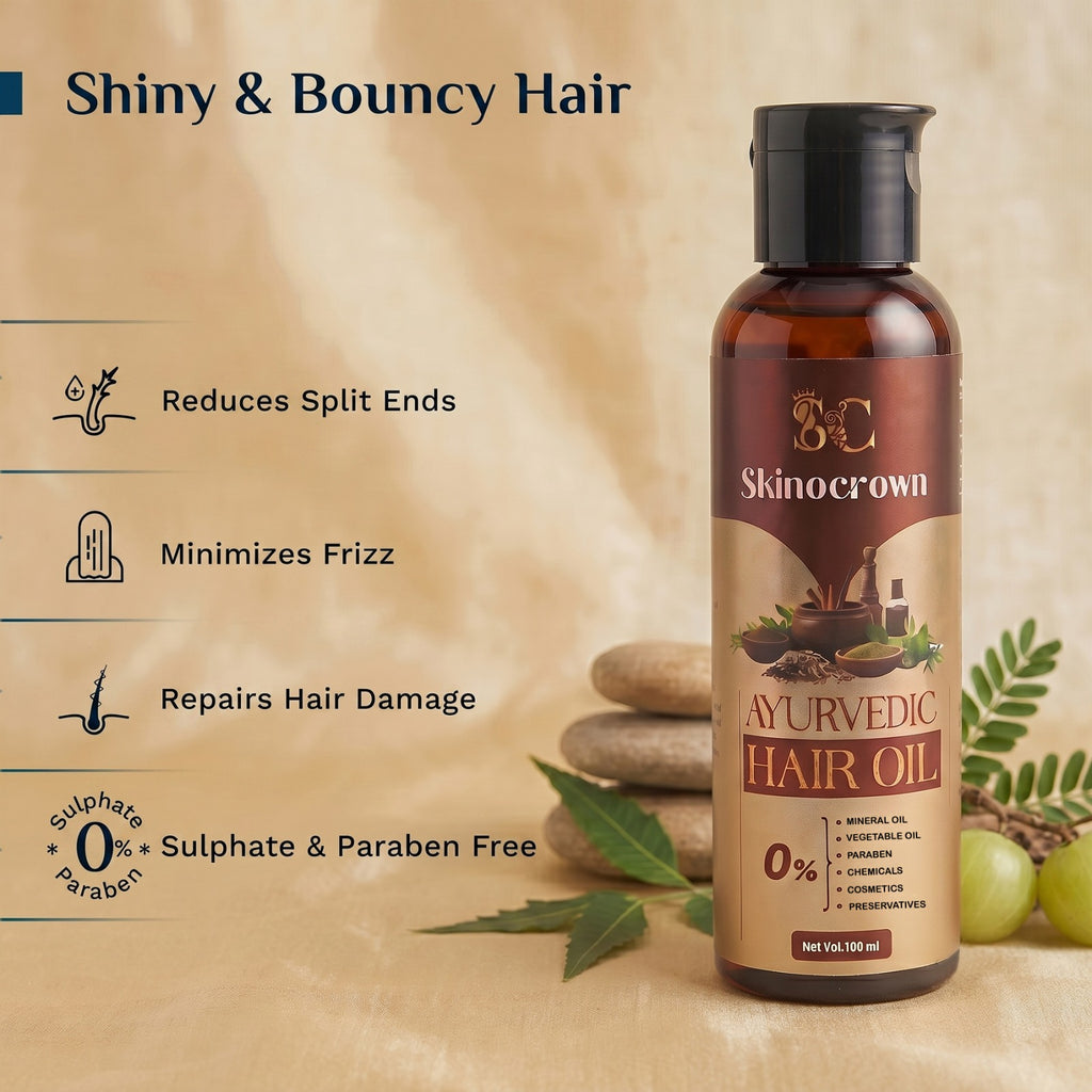 Skinocrown Ayurvedic Hair Oil for Hair Growth & Hair Fall Control | 100ml