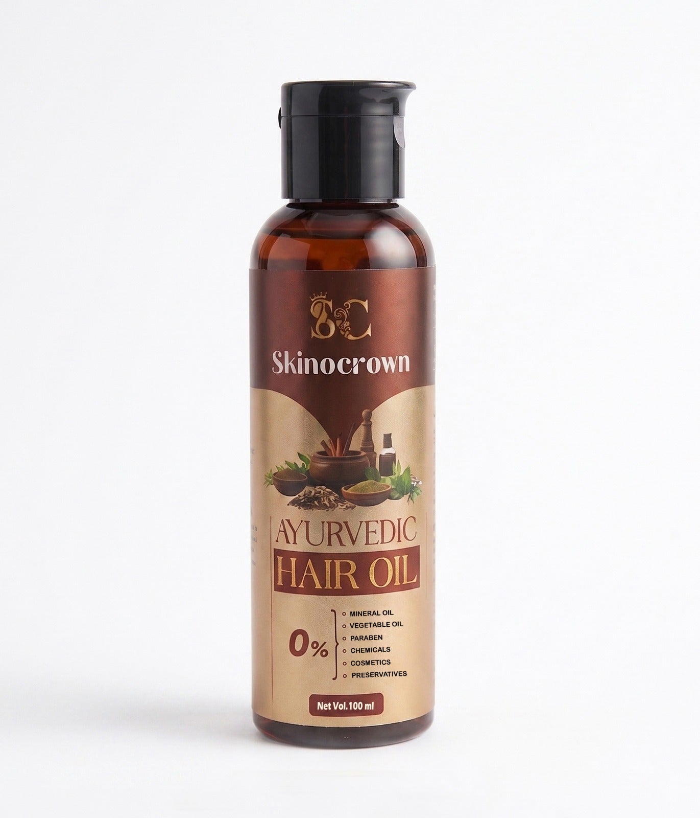 Skinocrown Ayurvedic Hair Oil for Hair Growth & Hair Fall Control | 100ml